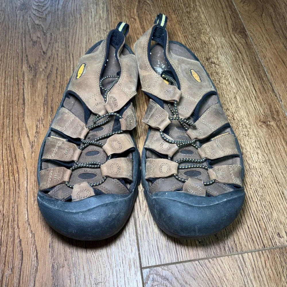 Keen Newport H2 Mens 11 Brown Leather Waterproof Hiking Sandals Sport Shoes